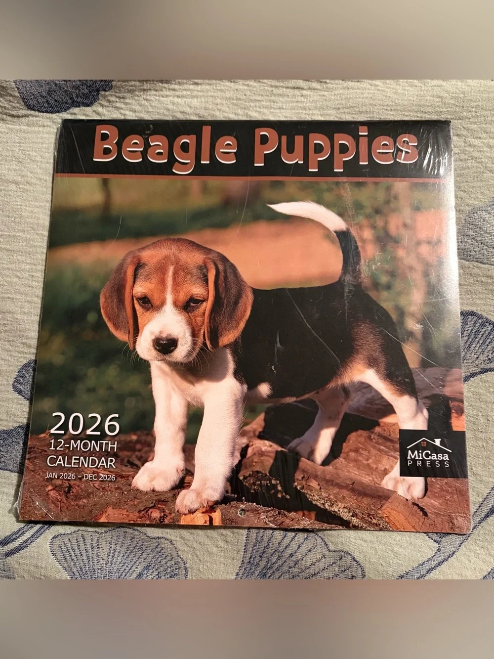 2026 Beagle Puppies Wall Calendar 12 Month MiCasa Press Sealed Dog Calendar